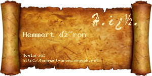 Hemmert Áron névjegykártya